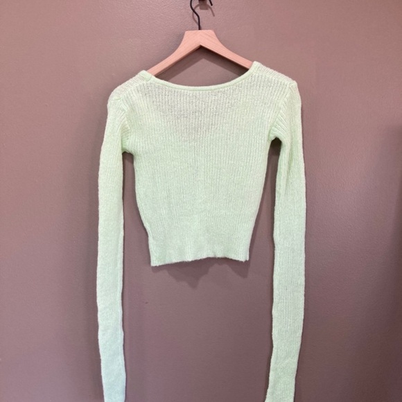 Light Green Ribbed Cardigan - Picture 4 of 8